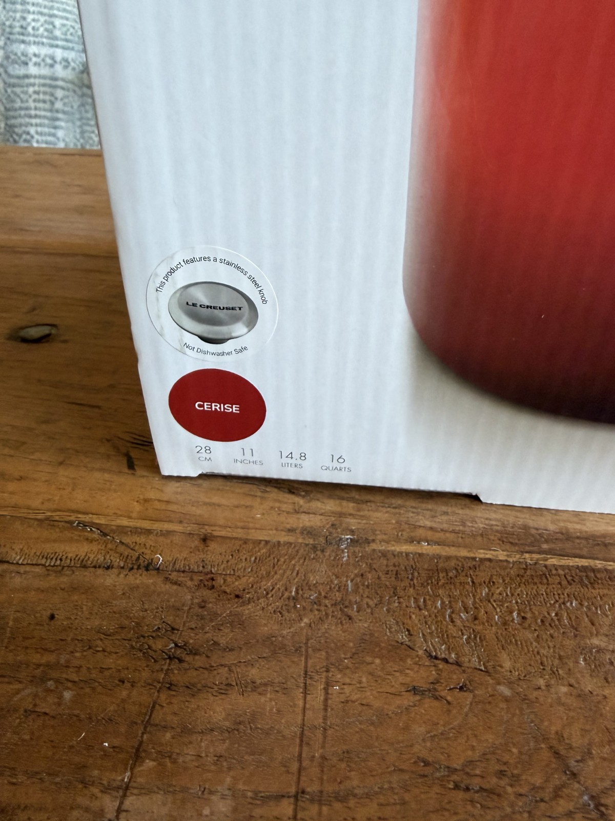 Le Creuset Enamel On Steel 16. qt 28 cm Stockpot Cerise Cherry Red NEW NIB