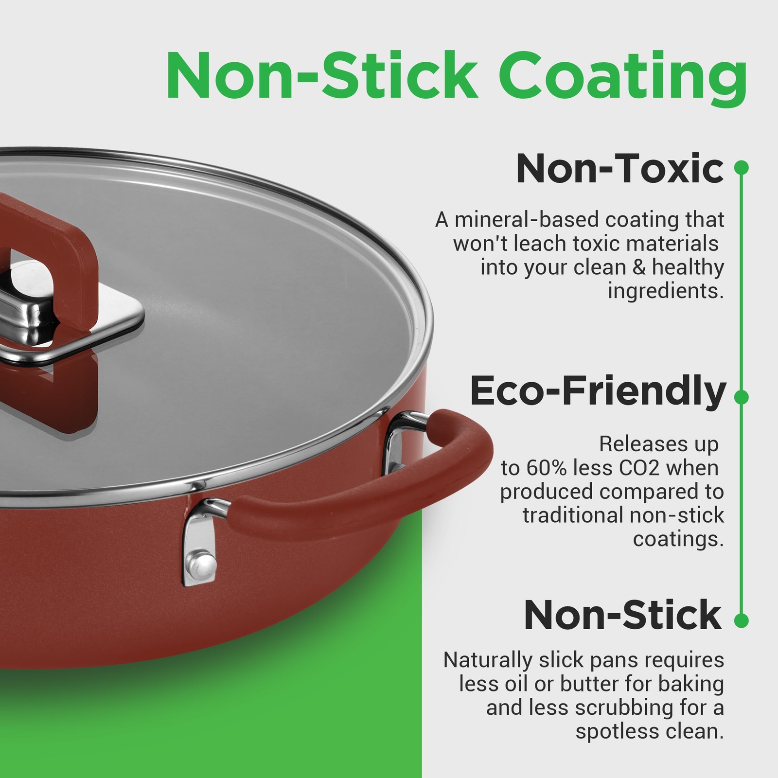 NutriChef Space Saver 17-Piece Nonstick Cookware Set – Brown One Size,