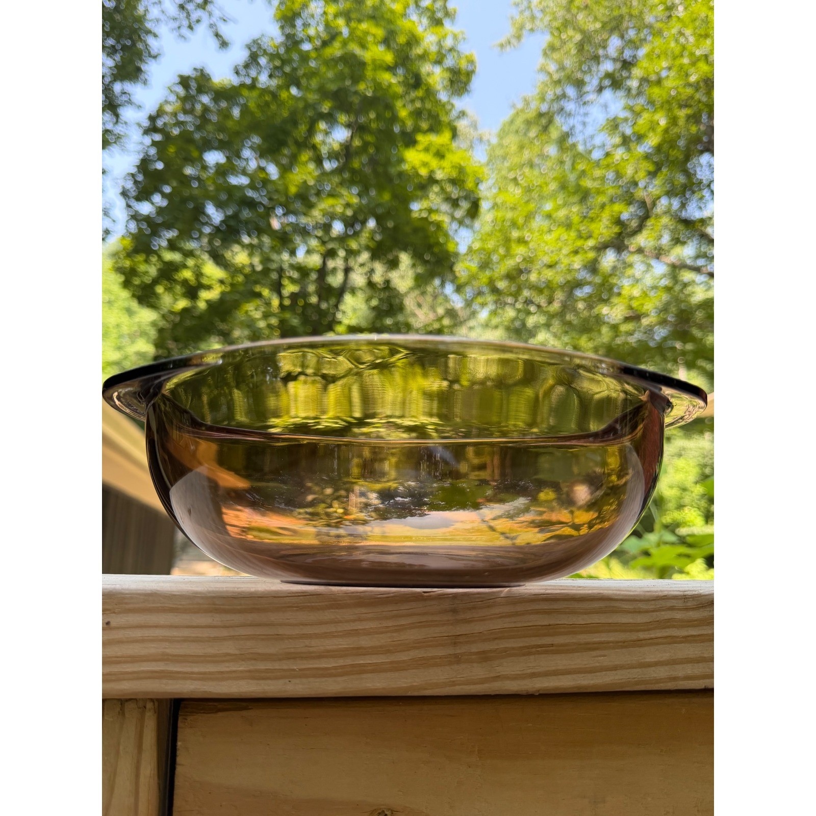 Vintage Pyrex Fireside Smoked Glass Mixing Bowl 024 2L | Brown Amber Glass Dish