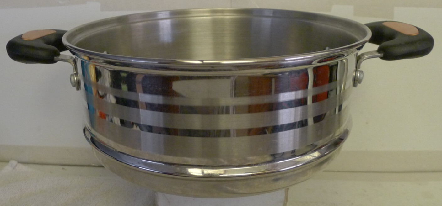 Large Stainless Steel Steamer / Strainer Pot Insert with 2 Handles 9 3/8″