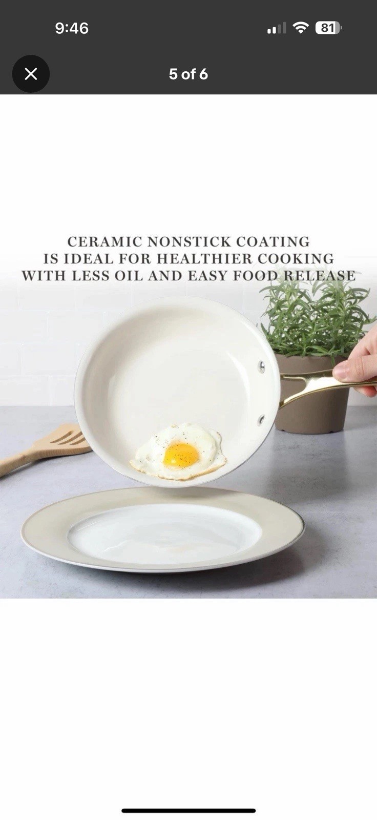 Martha Stewart Lockton Premium Nonstick Ceramic 10 Piece Pot Pan Set White Gold