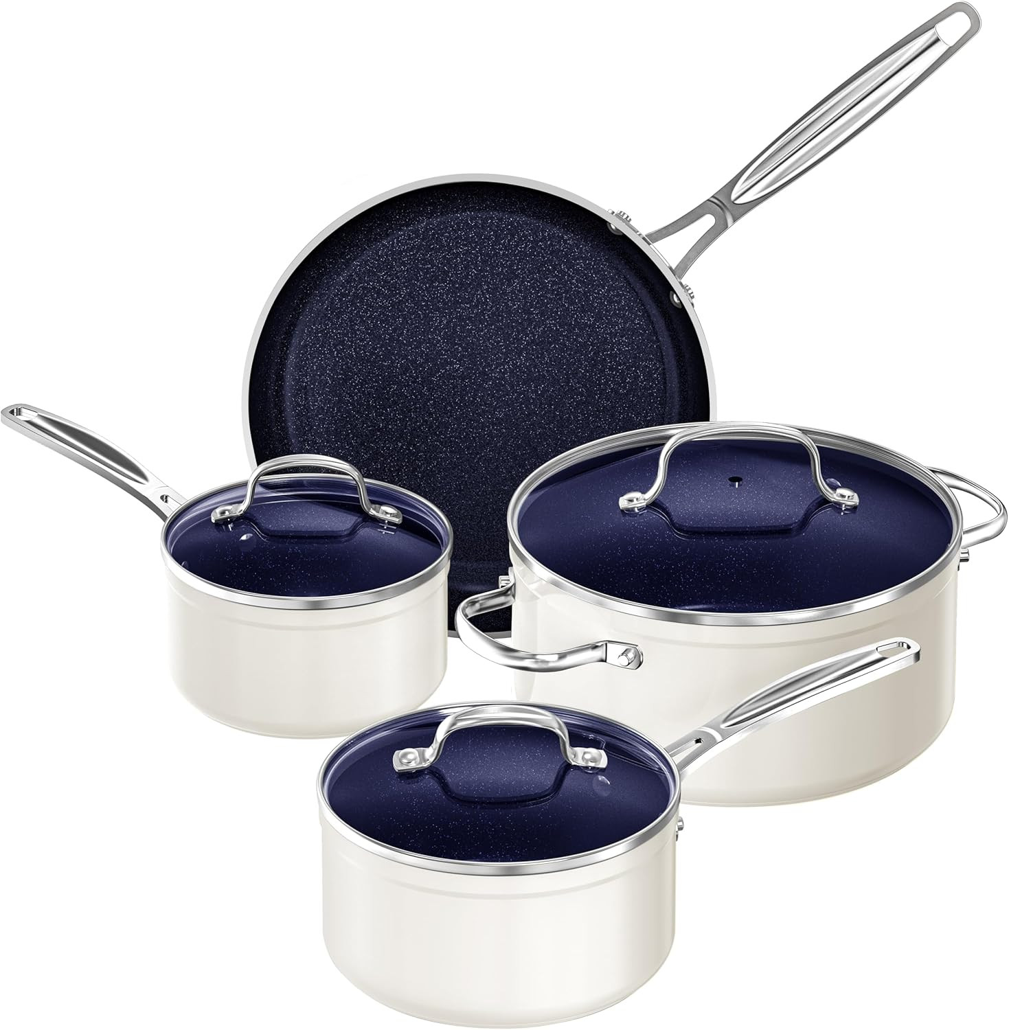 7-Piece Duralon Blue Ceramic Nonstick Cookware Set – PFAS Free & Oven Safe