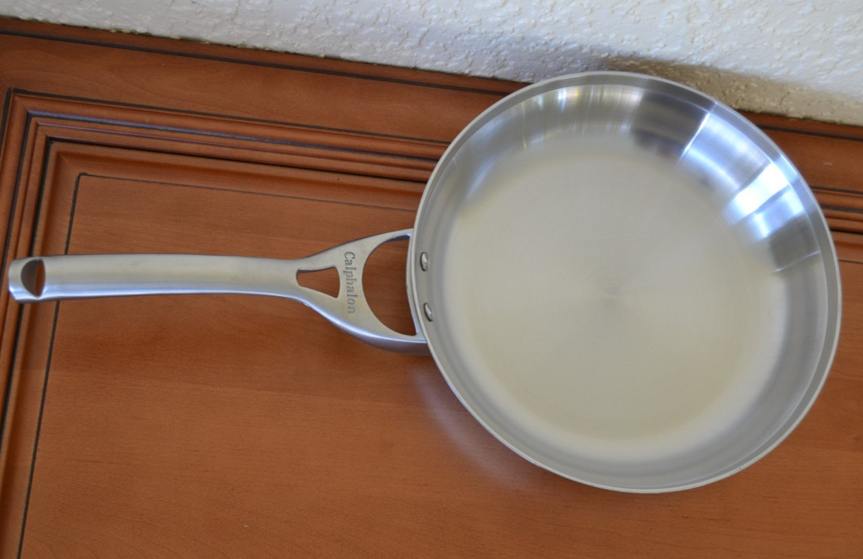 Calphalon Contemporary Stainless Steel 2 Sautepan pans with Lids and 10” Frypan