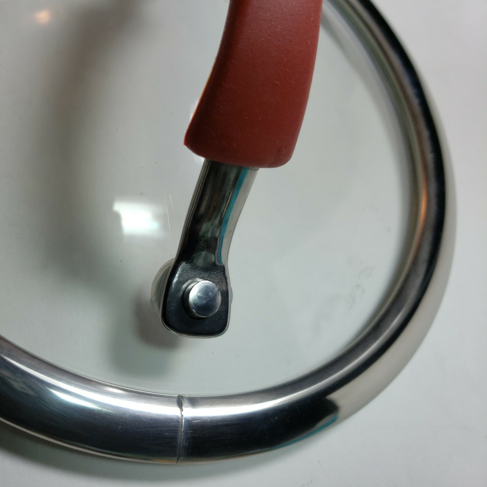 Glass Replacement Metal Rim Pot Pan Lid 7″ Round Red Handle Rachel Ray