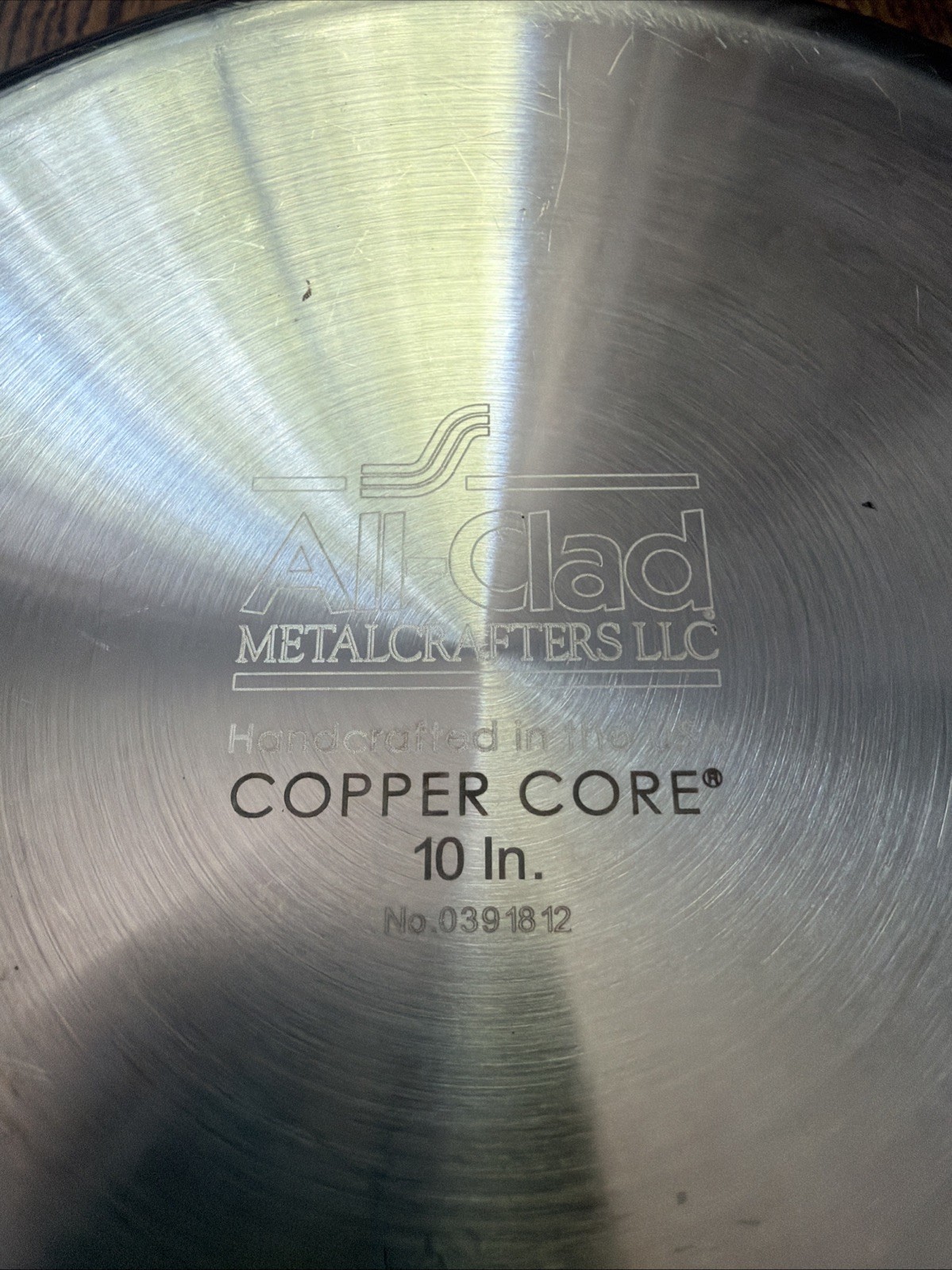 All-Clad Copper Core 10 inch Frying Pan Preowned Very Good