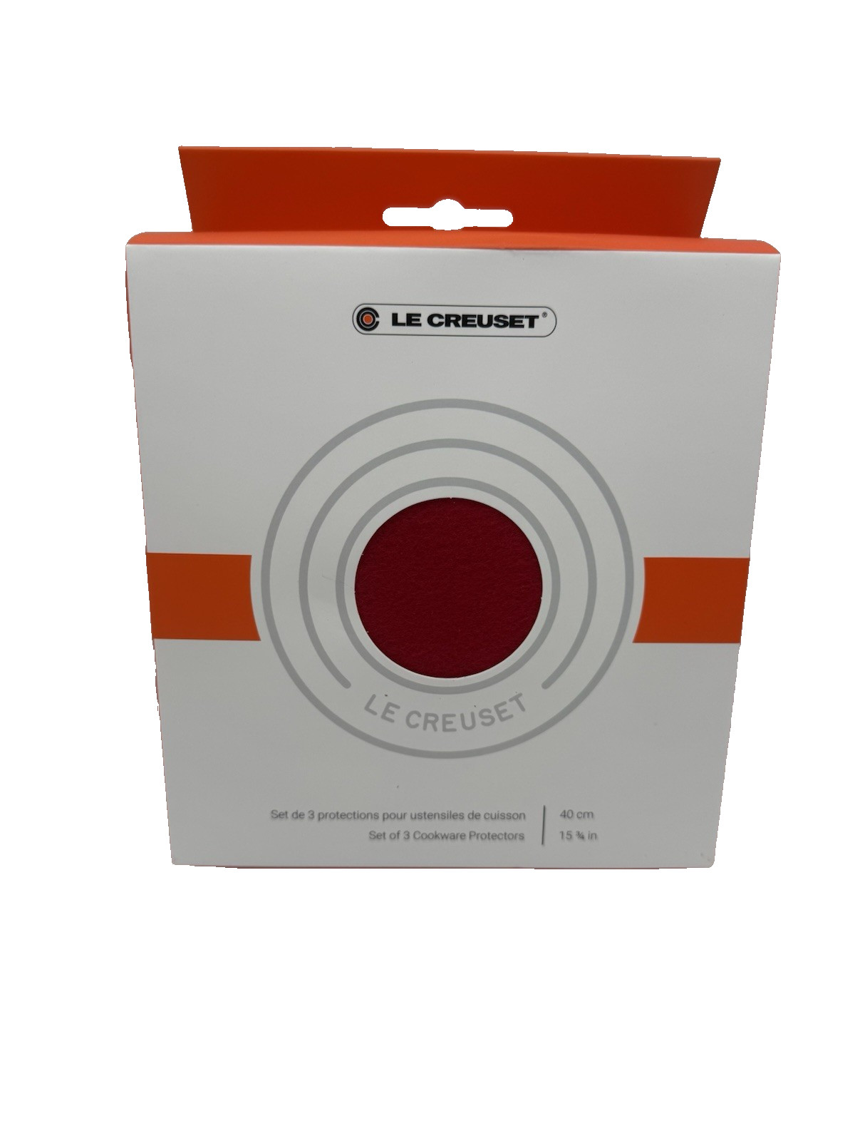 NEW Le Creuset Felt Cookware Protectors Set of 3 Red Cerise 15.75 inch FREE SHIP