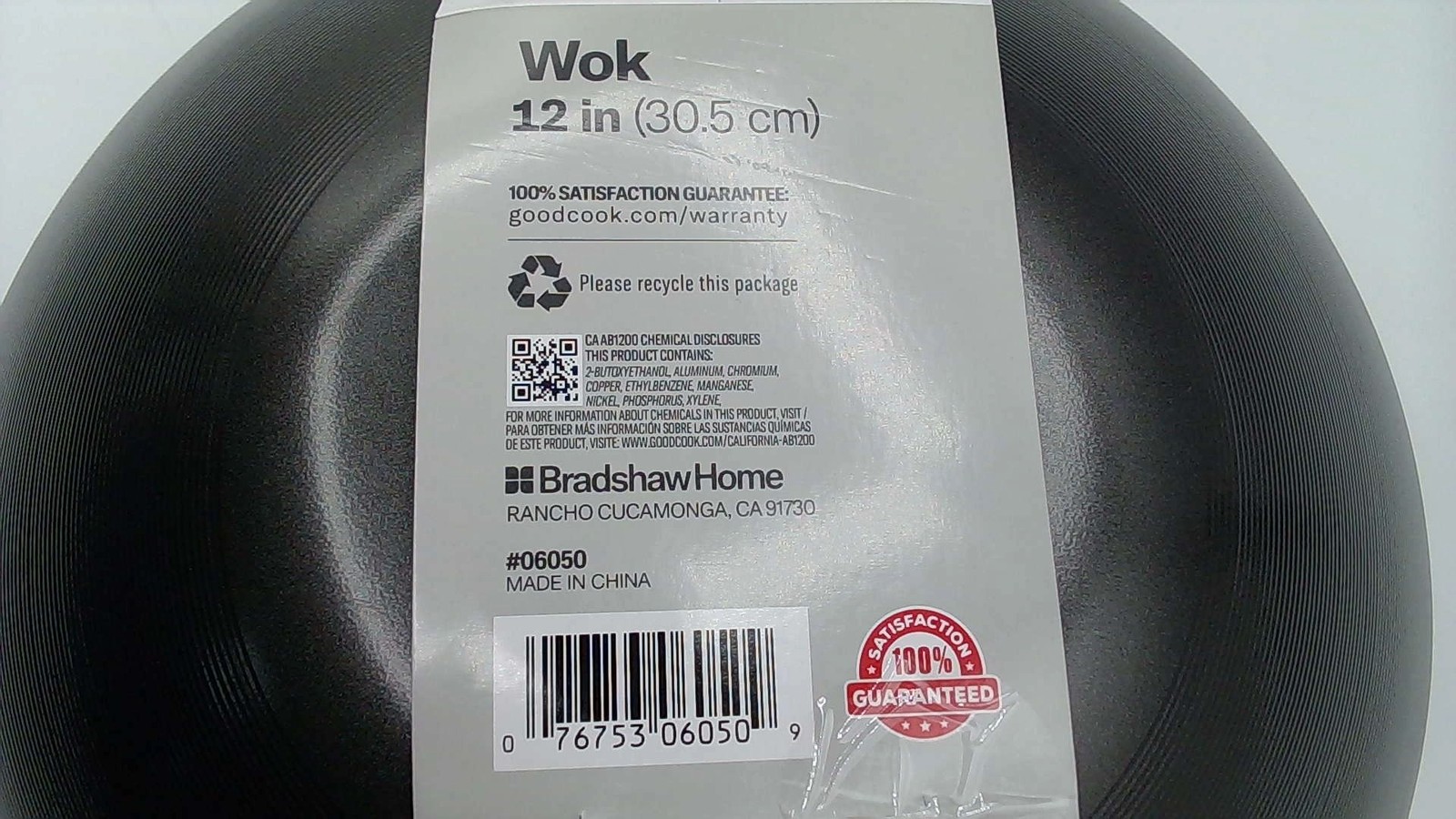 Goodcook Non-Stick Steel Wok 12 In Kitchen Stir-Fry Cookware Easy Clean Tool