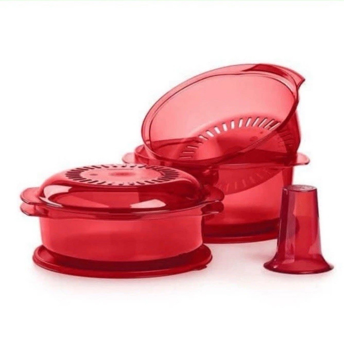 Microwave Stack Cooker Set from Tupperware – Red Color – NEW