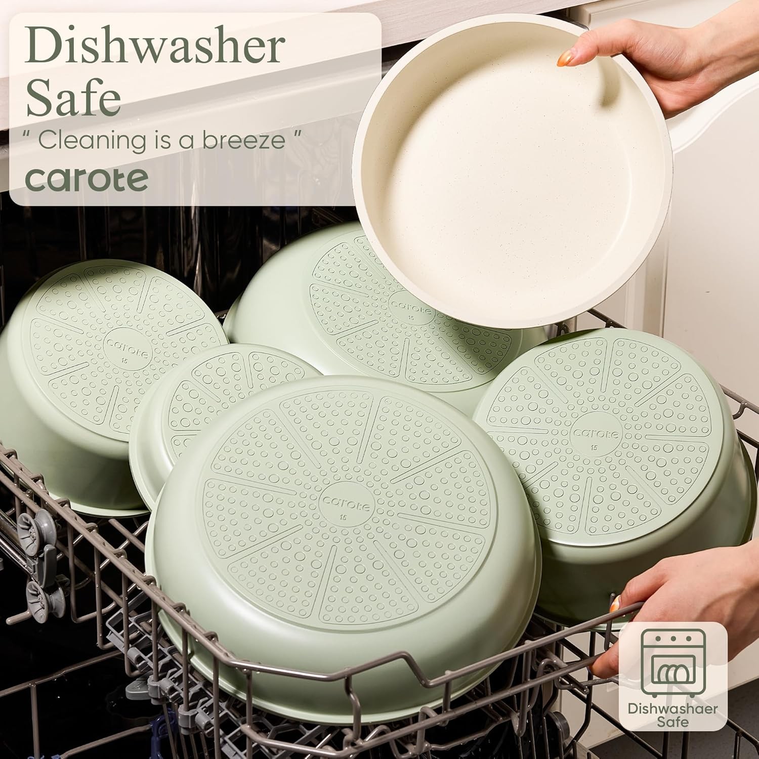 CAROTE Pots and Pans Set, Nonstick Cookware Set Detachable Handle, 19pcs Inducti