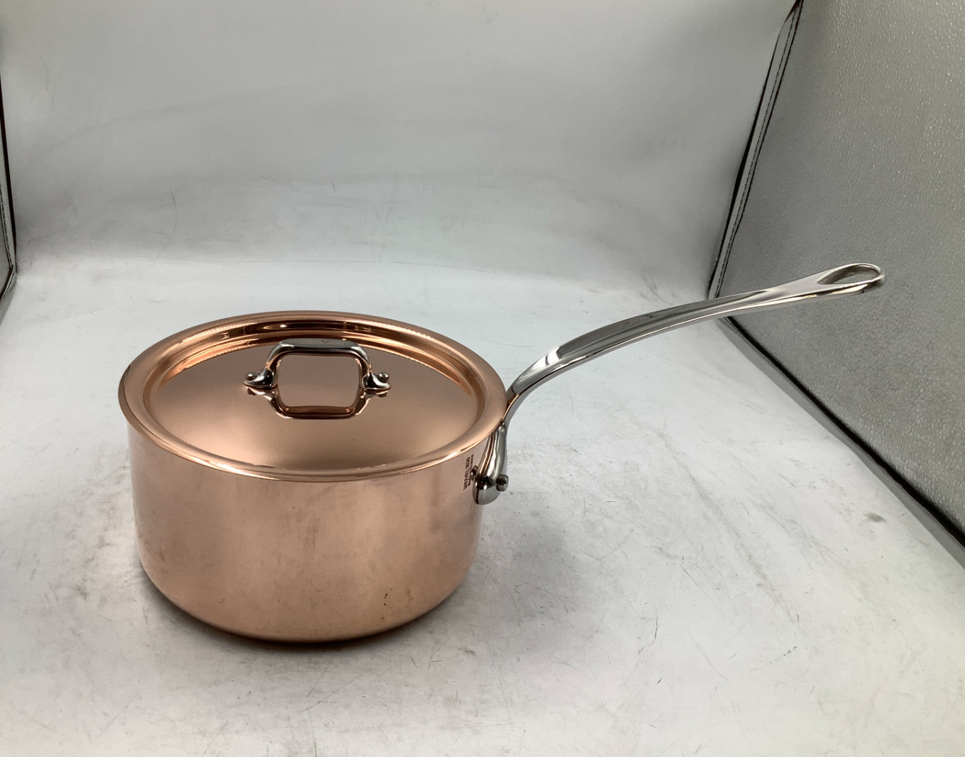 Mauviel M’Heritage 150 S Polished Copper & Stainless Steel Sauce Pan. 1.9 Qt