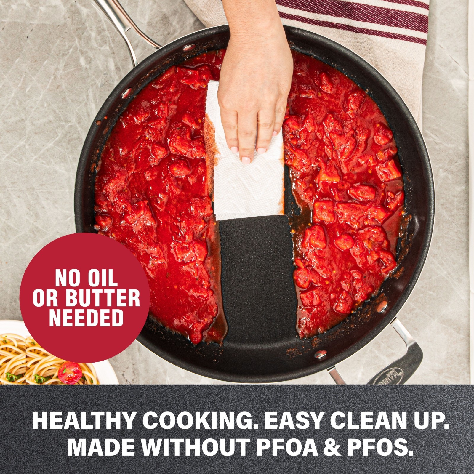 Granitestone 14” Nonstick Family Fry Pan with Helper Handle, Non Stick Skiller