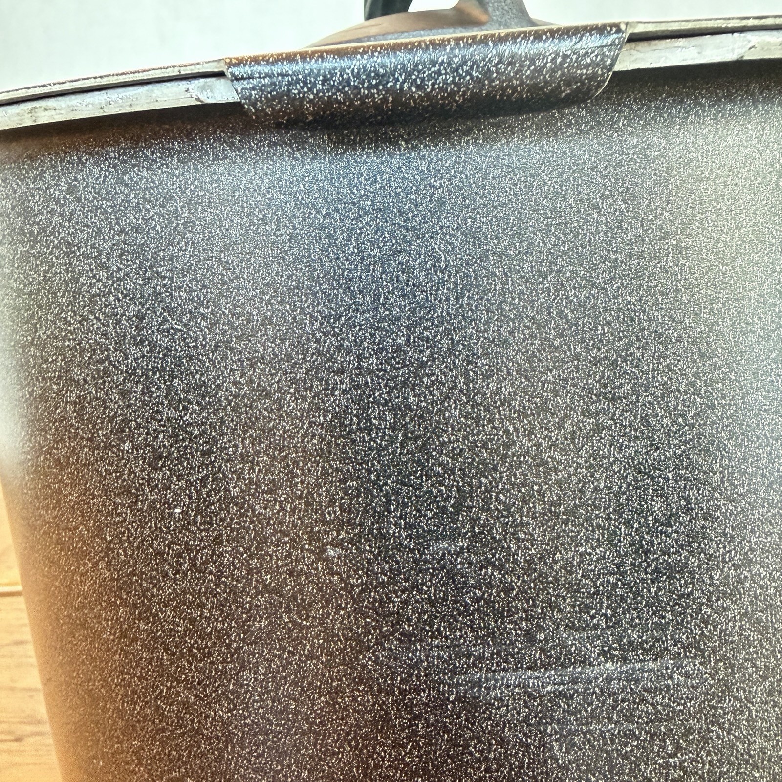 Megaware Black Stock Pot With Strainer Lid 6” Tall Made In Italy