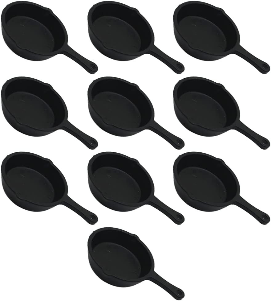 10Pcs Miniature Skillet Mini Cast Iron Skillet Small Frying Pan Set for Baked Co