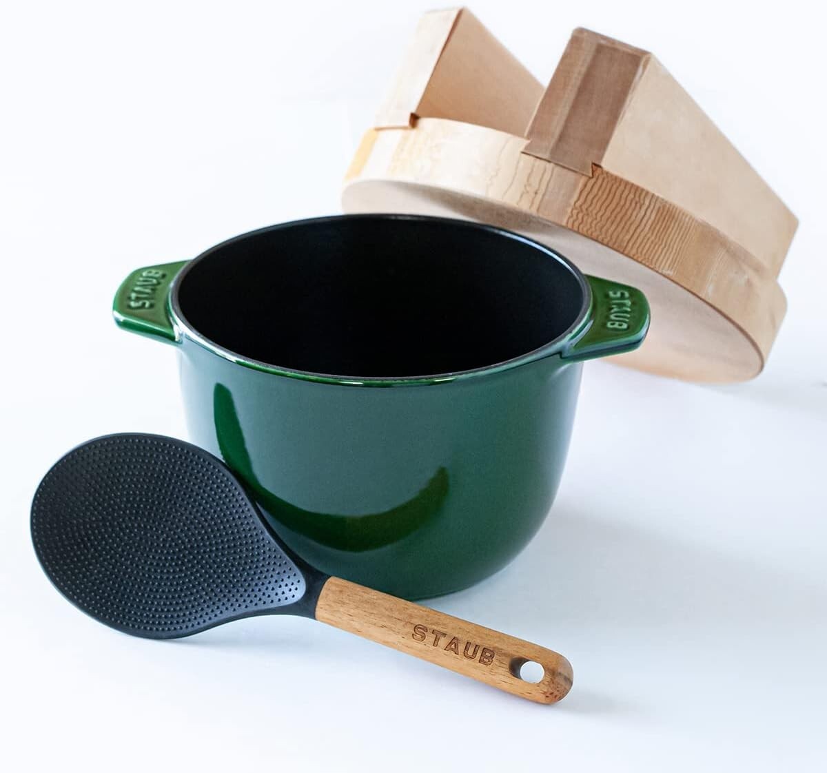 STAUB Enameled Cast Iron La Cocotte de Gohan M basil green 16cm New