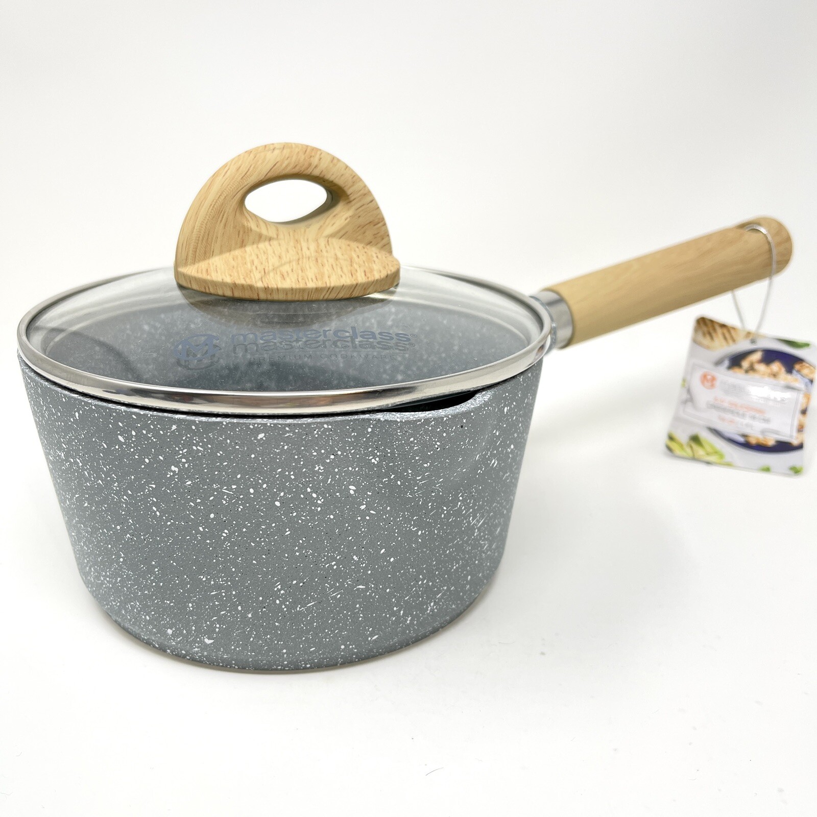 Masterclass Saucepan 1.5 Qt Casserole 6.5 Inch With Lid Premium Kitchen Cookware