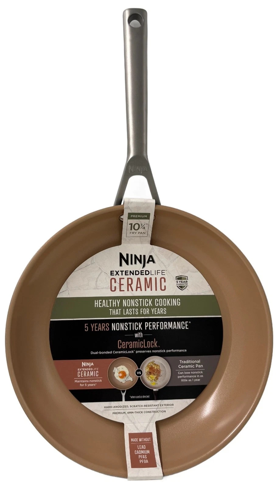 Ninja Extended Life Ceramic 10.25″ Non-Stick Frying Pan Dark Gray New in Box