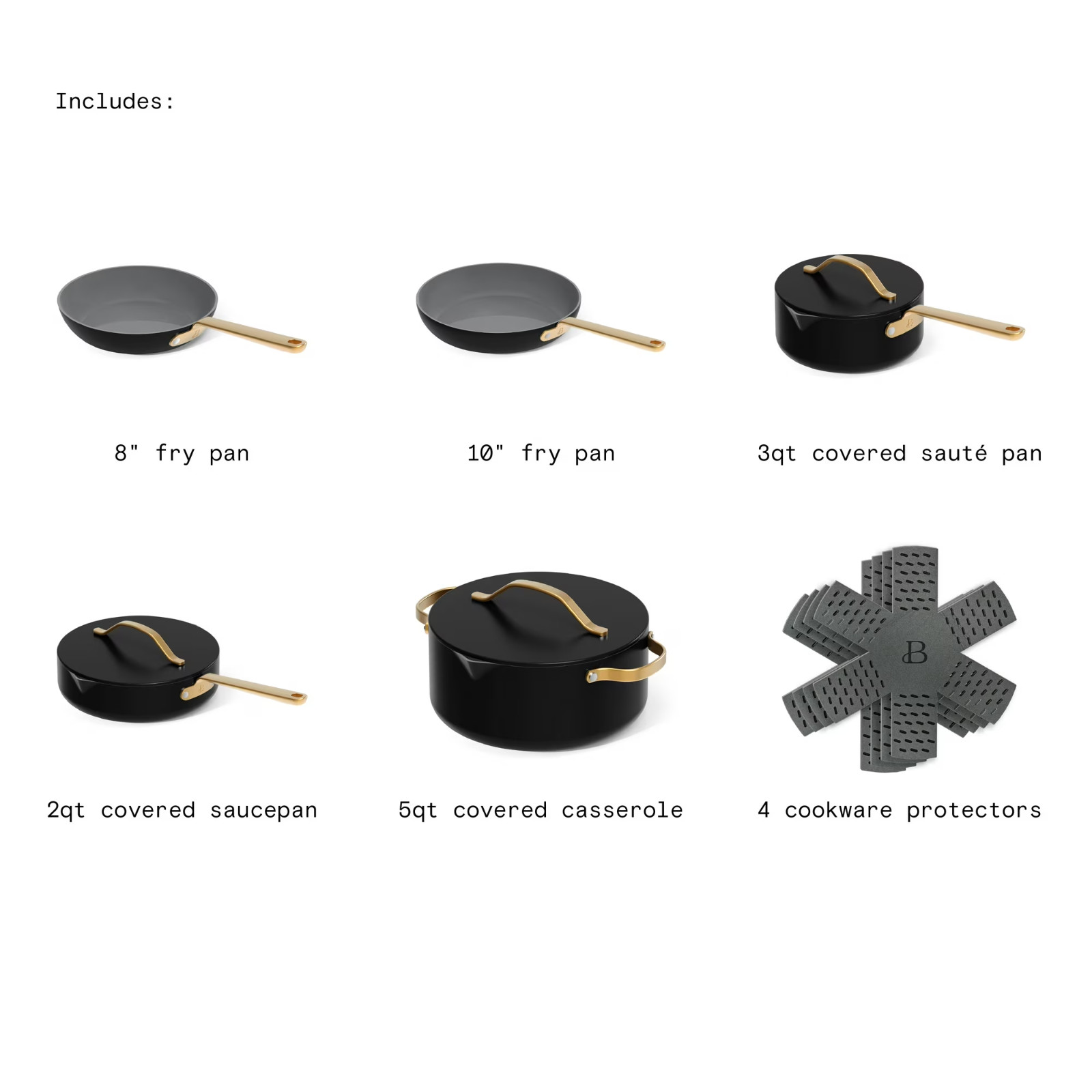 Beautiful 12-Piece Ceramic Nonstick Cookware Set, Pots & Pans by Drew Barrymore