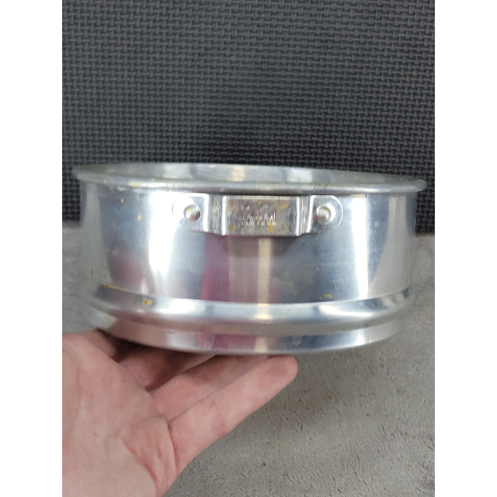 Vintage Aluminum Steamer Basket Insert Round Pot Strainer Dual Handles Taiwan