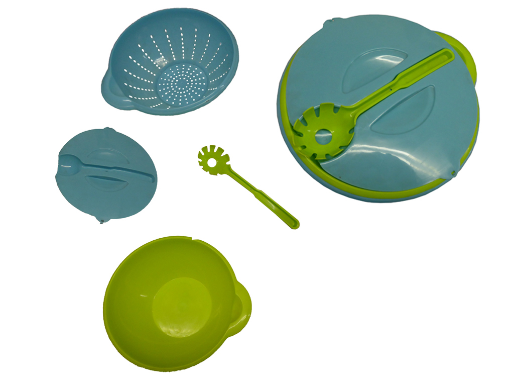 LARGE PASTA DISH SET – SALAD BOWL with LID and SERVER kitchen picnic bbq party