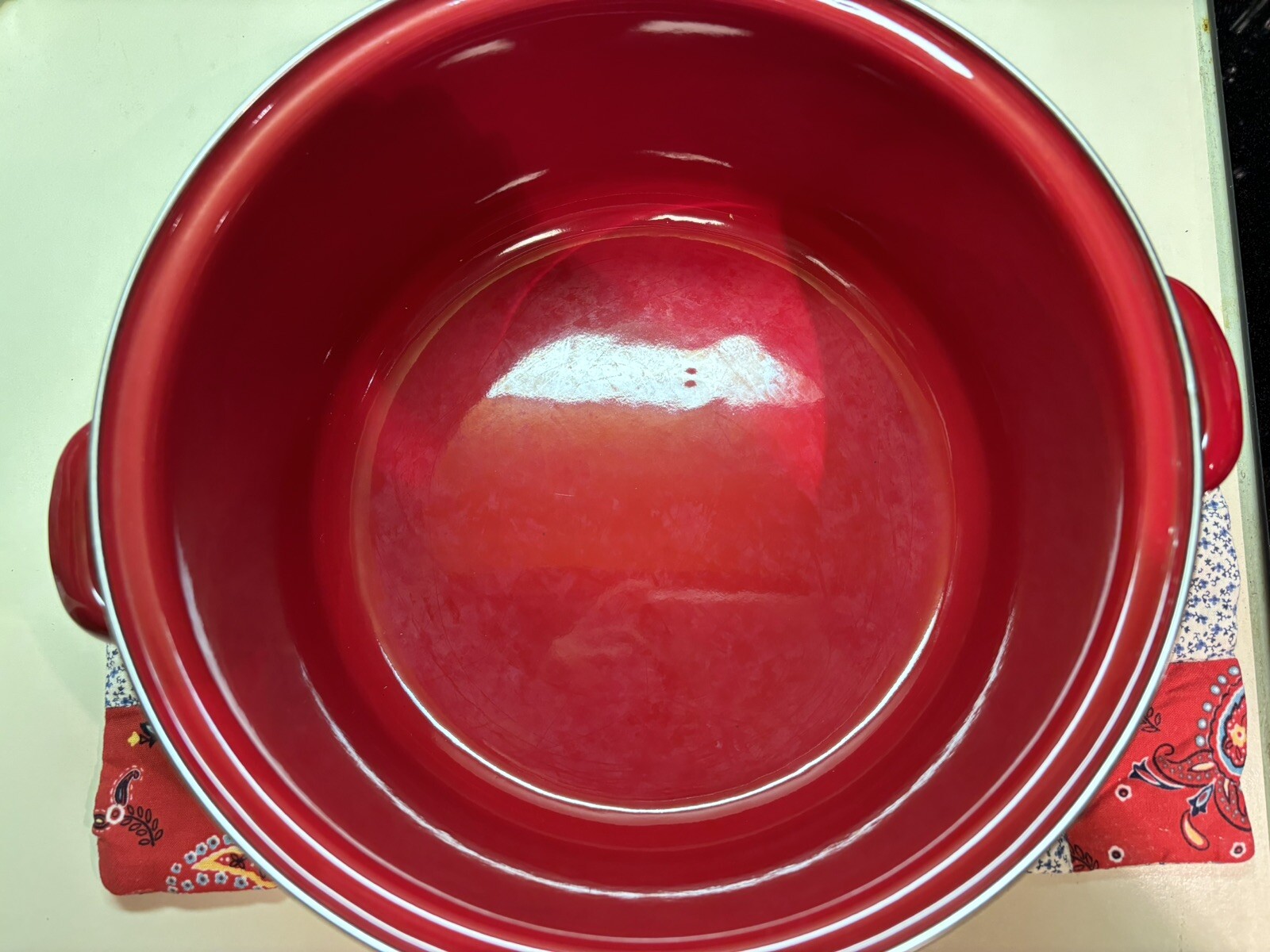 💥Sale‼️Lot of 3-piece set red covered stew potw/glass lid & small 5”frying pan