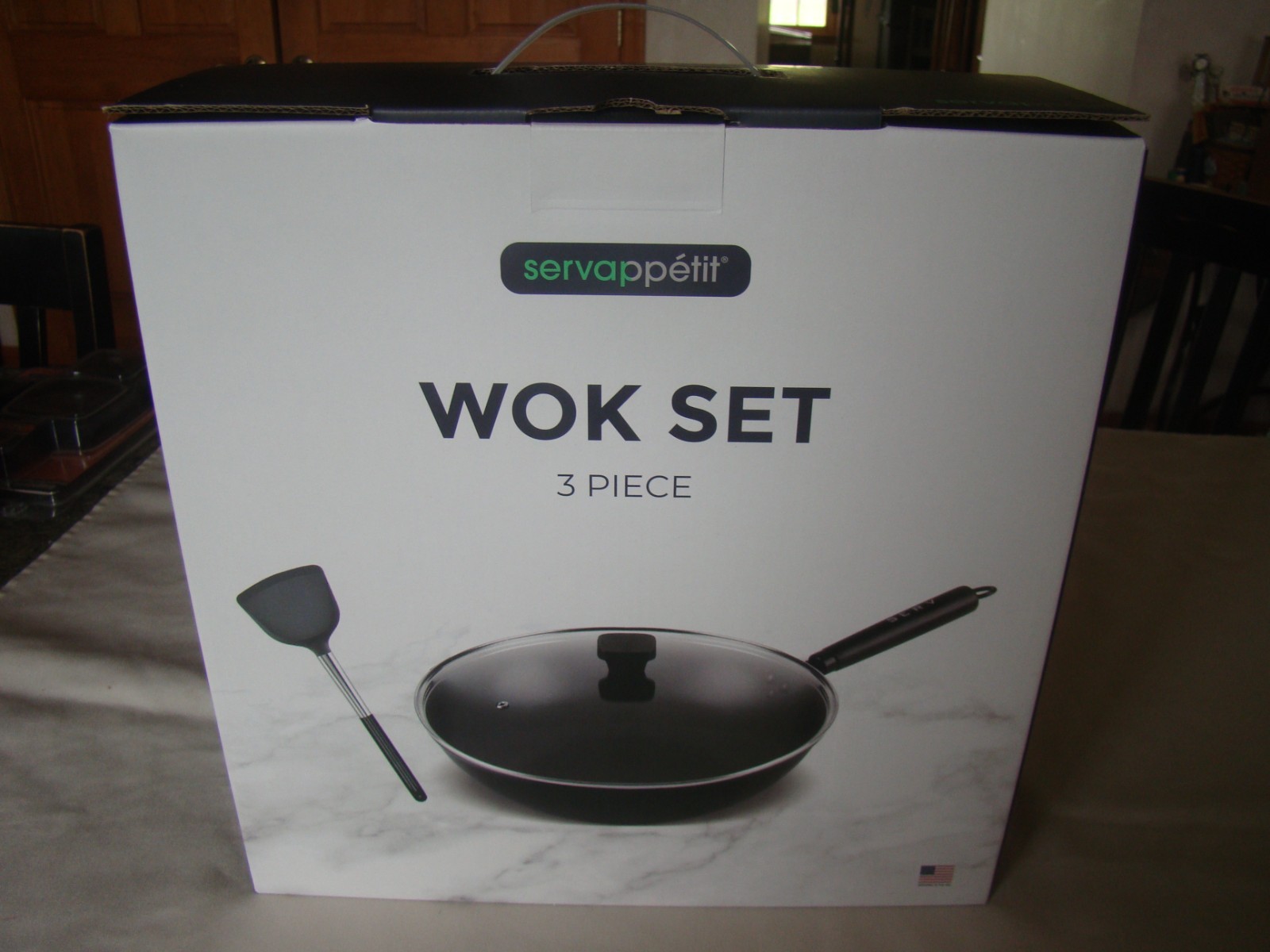 Servappetit 13” Aluminum 3 PIECE Wok Set BRAND NEW IN BOX