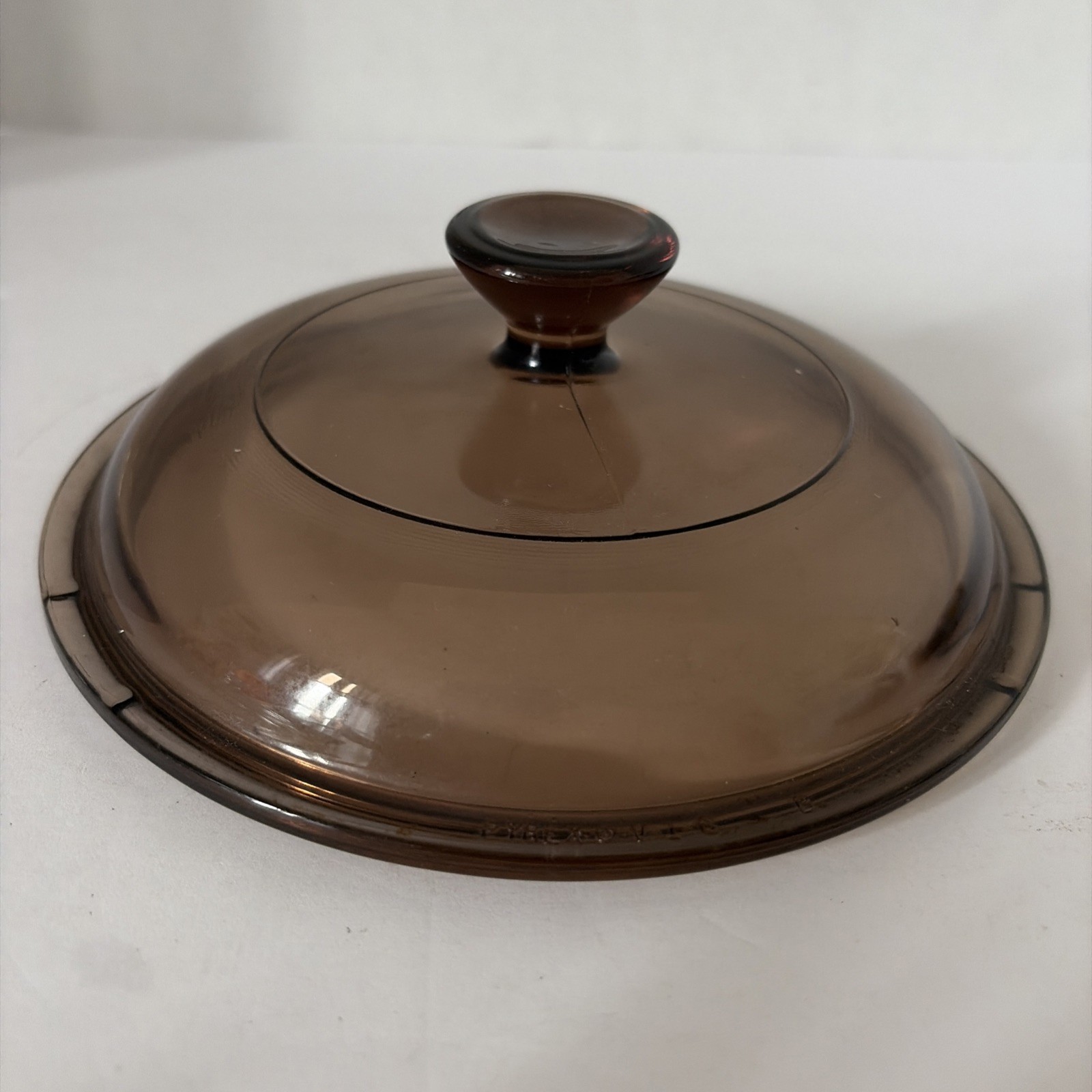 Pyrex V-1-C Vision Amber Glass Cookware Lid 6″ Round Pot Pan Cover P1 Vintage