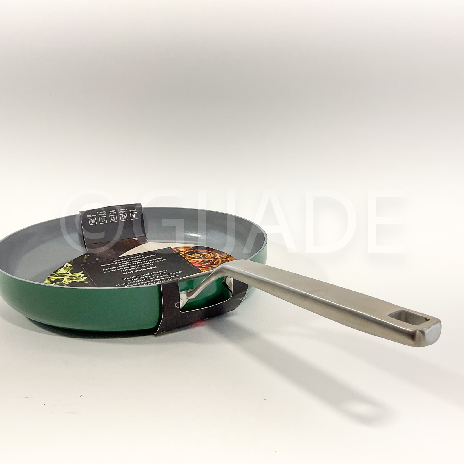 Othello Healthy Ceramic Non-stick 9.5″ Frying Pan Silver Handle New