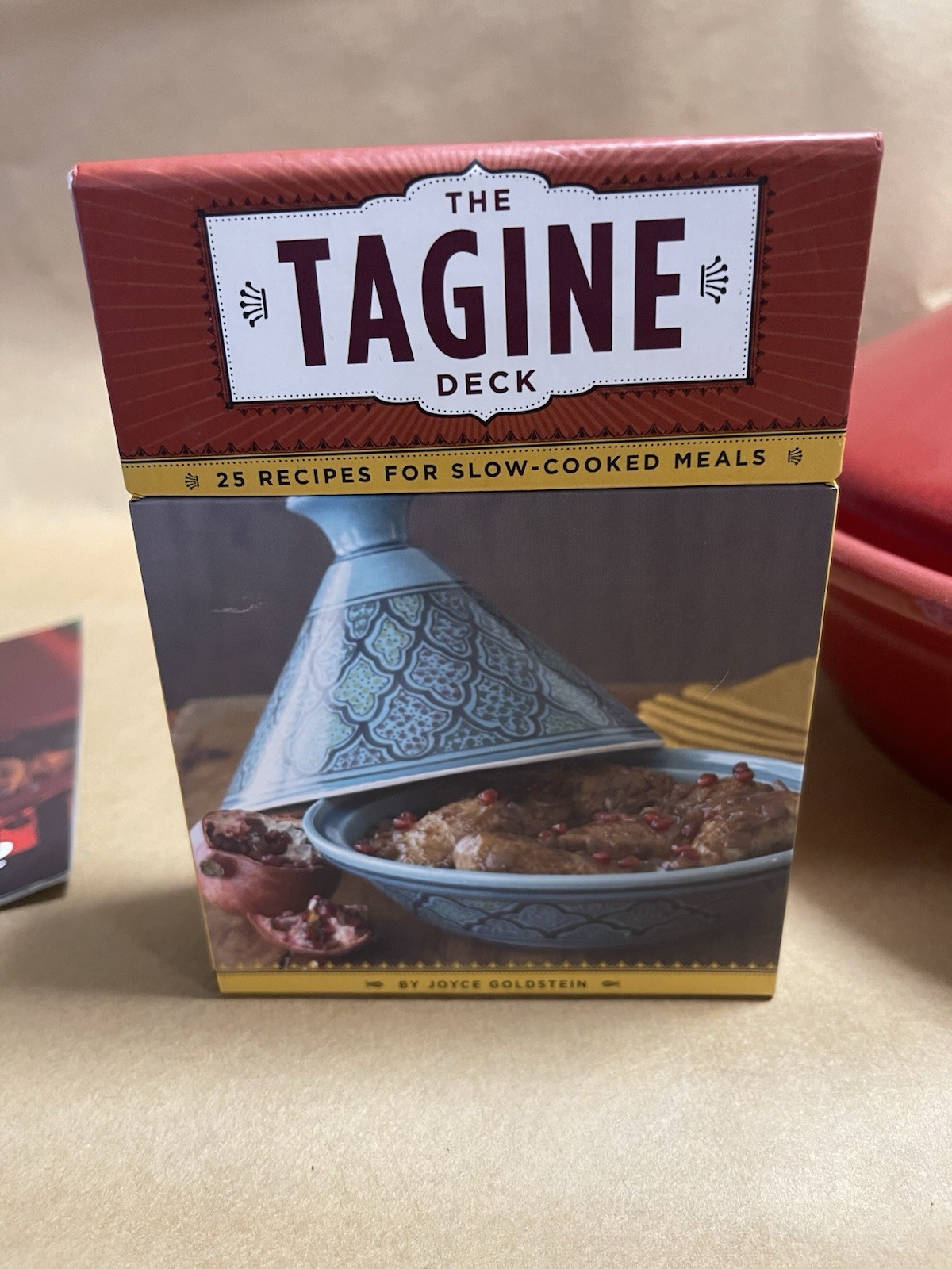 Emile Henry Large Tagine w/ Recipe Deck – 12.5″ Wide – France Moroccan Red EUC