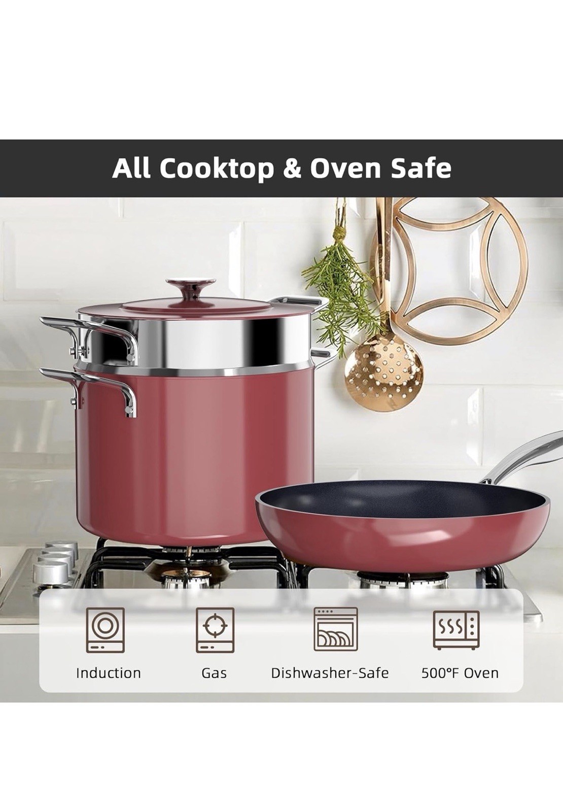 Nuwave Lux 13pc Cookware Set Forged Induction Ceramic NonStick Cinnamons Color