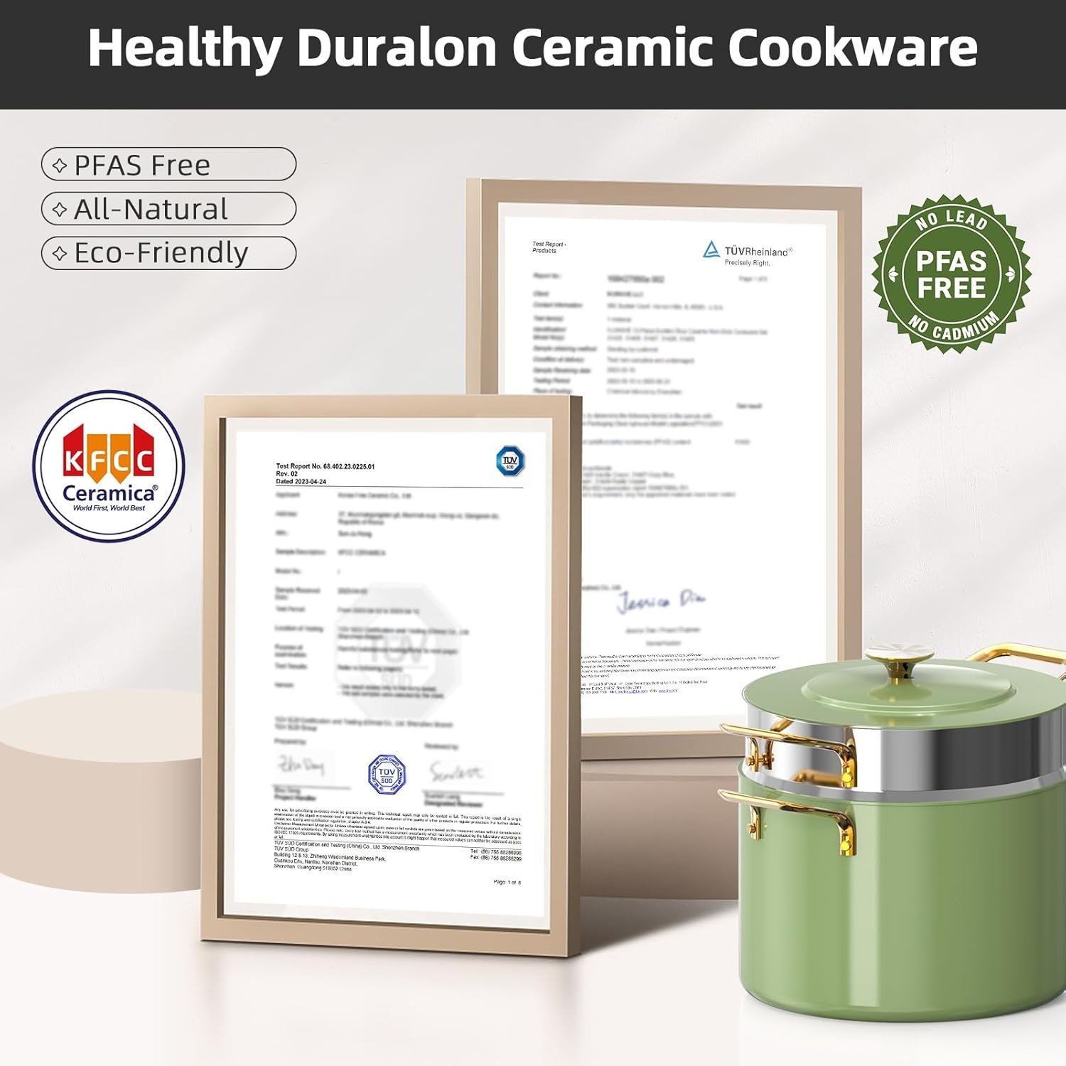 Nuwave Lux LE 13-Pc Cookware Set with Elegant Gold Handle, Diamond Infused Ceram