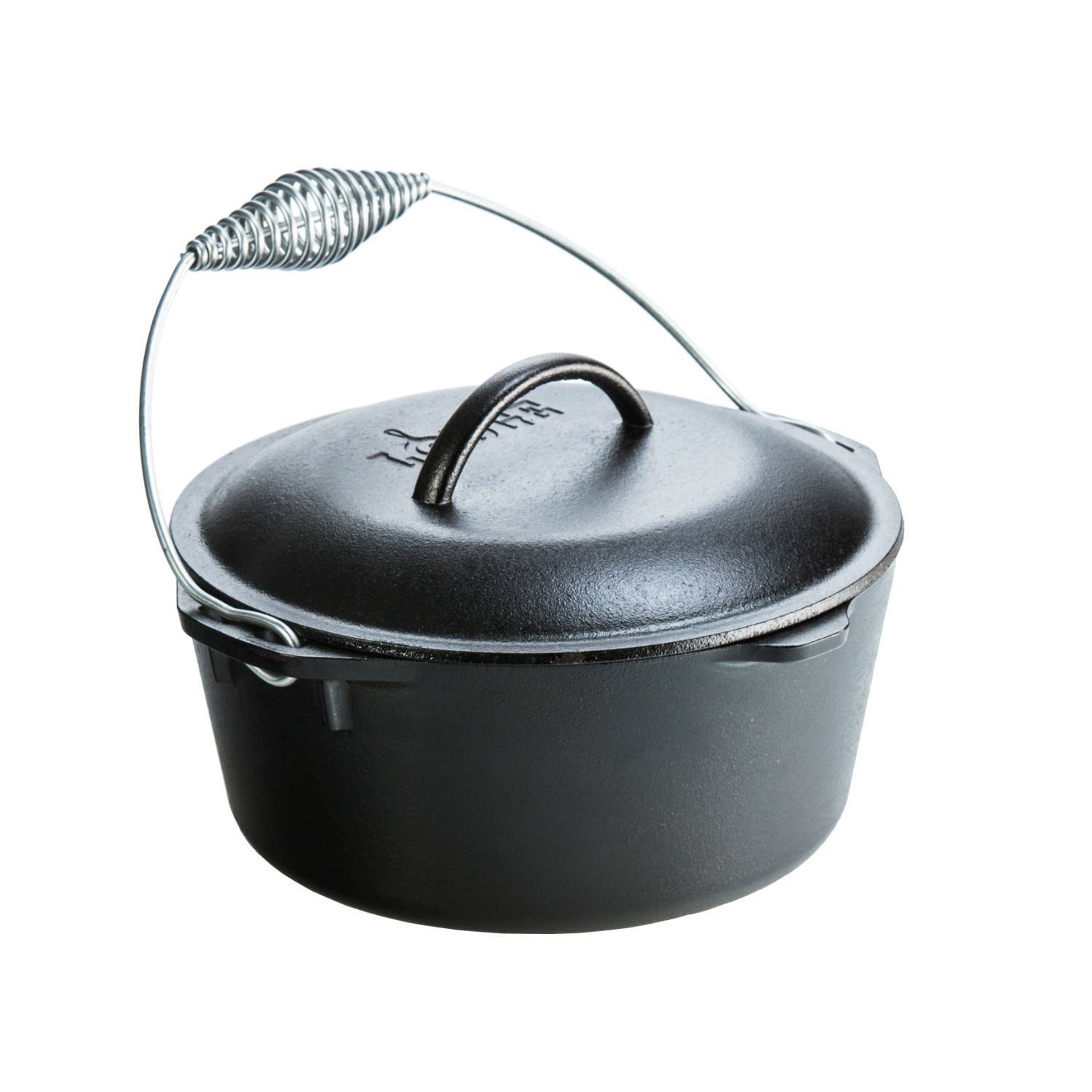 Lodge Classic PreSeasoned Cast Iron Dutch Oven with Lid Size 8