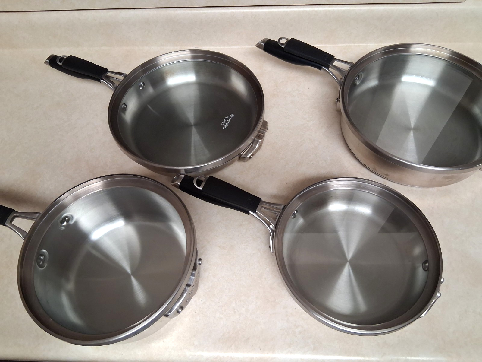 Select by Calphalon Stainless Steel Stackable 8 Piece Set EUC