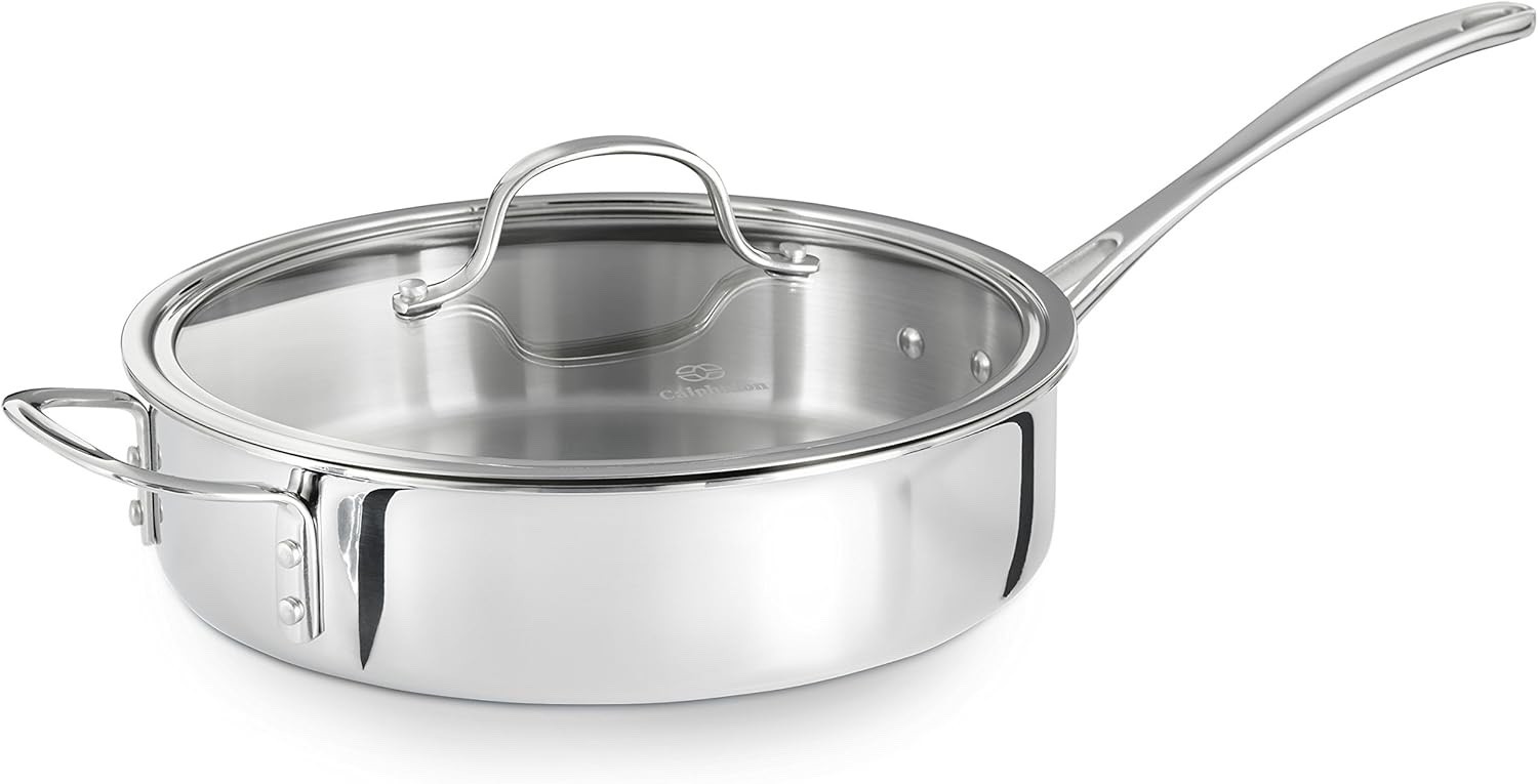 Calphalon Tri-Ply Stainless Steel 3-Quart Saute Pan with Cover – NIB, Ships Free