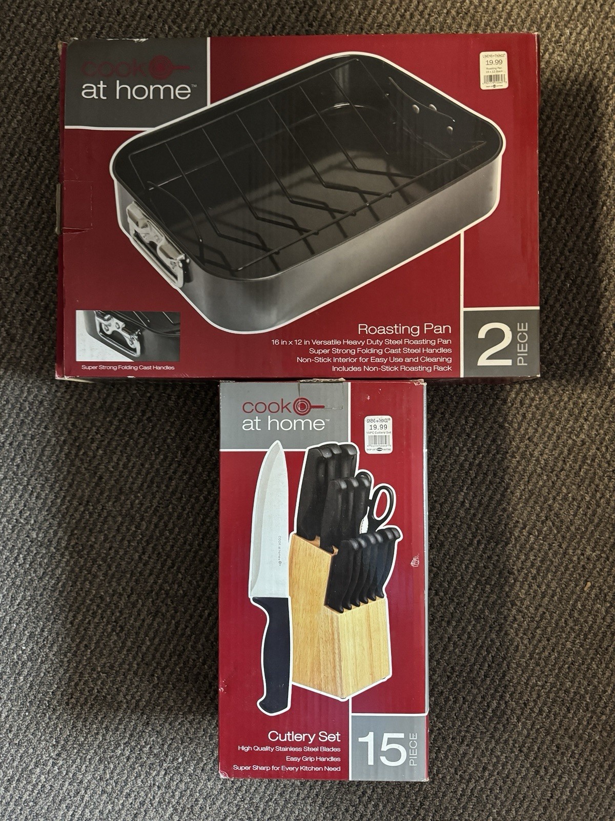 Cook At Home 15pc Cutlery Set & 2pc Roasting Pan NIB