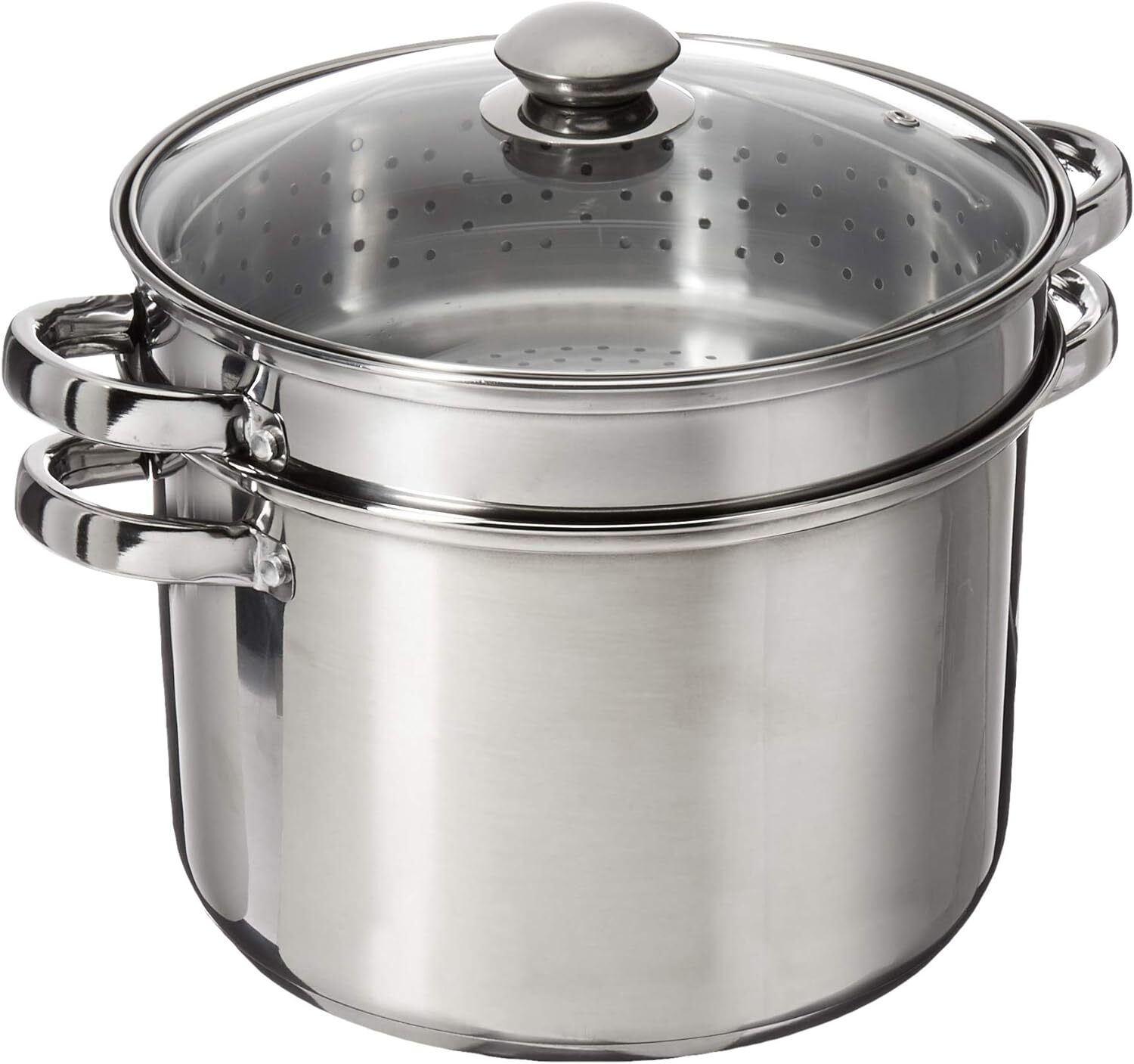 New 8 Quart Stainless Steel 4 Piece Multi-Cookware Set With Encapsulated Base