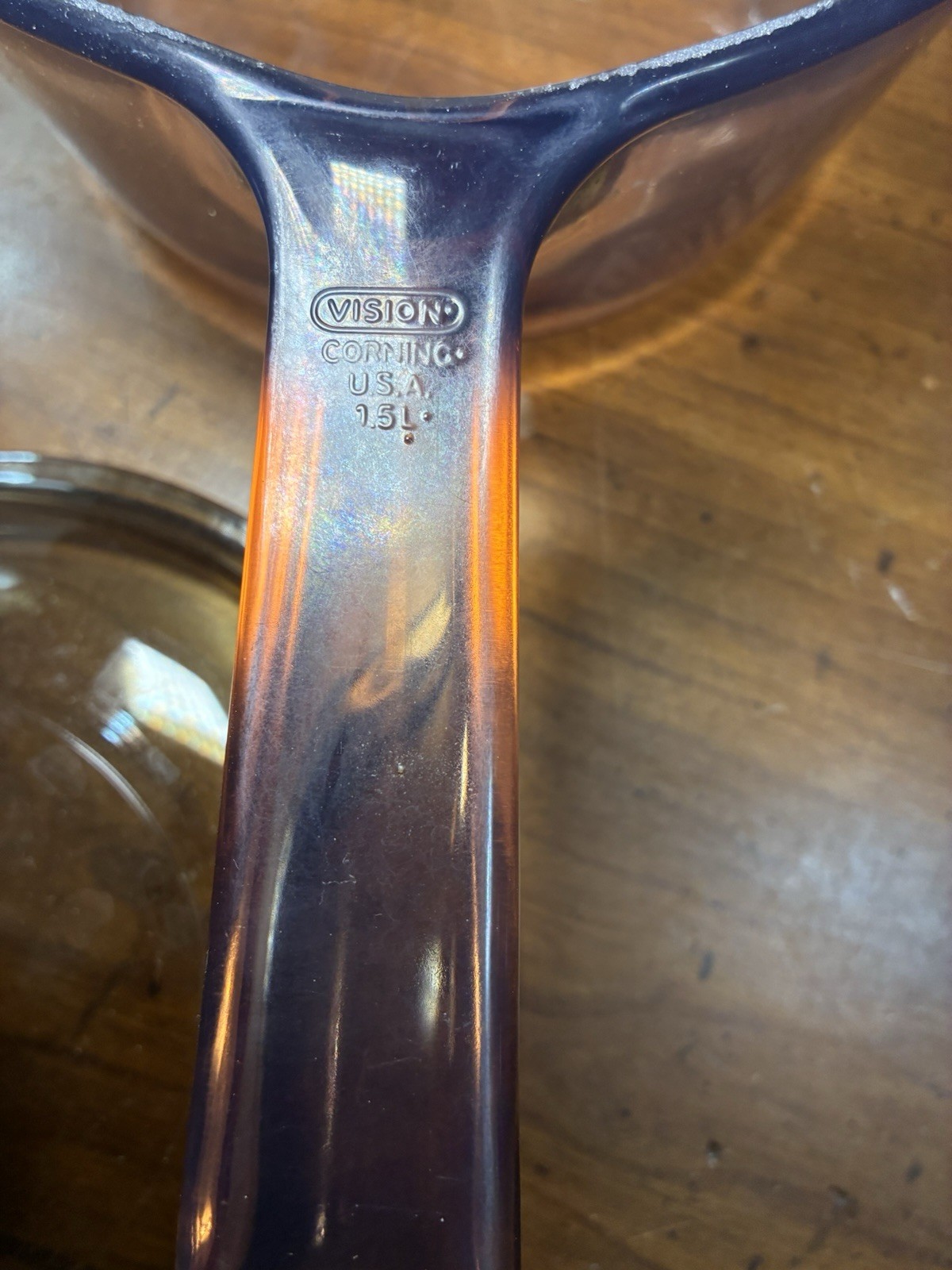 Vintage Corning Ware Amber Vision 10p 4 Sizes Sauce Pans Double Boiler USA