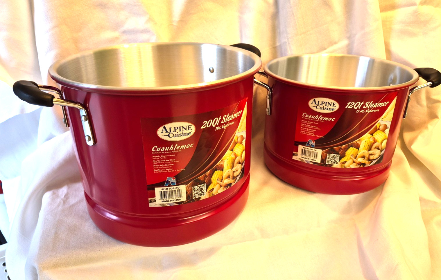 New in Open Box Red Alpine Cuisine 20qt /12qt Steamer 19L/11.4L Vaporera set