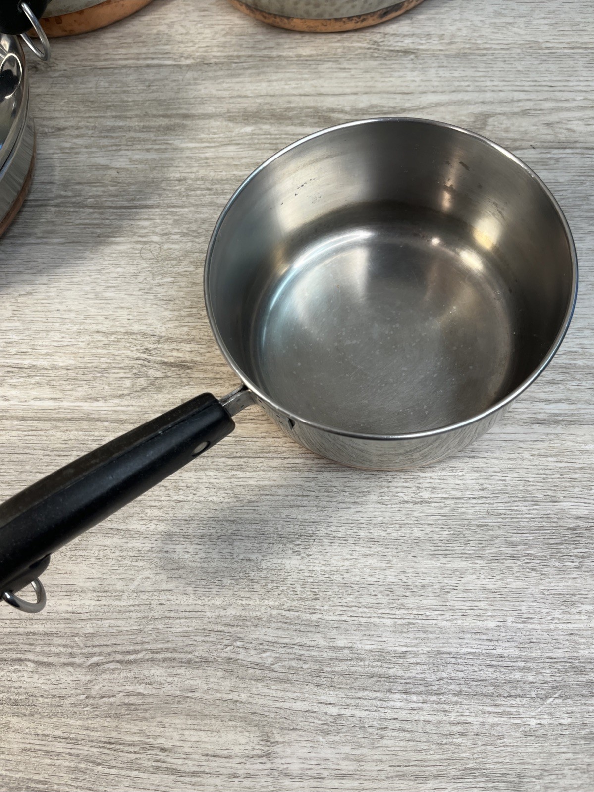 1801 Revere Ware Cook Set 8 Pc Copper Bottom Saucepan Stock Pot Assorted VTG #1