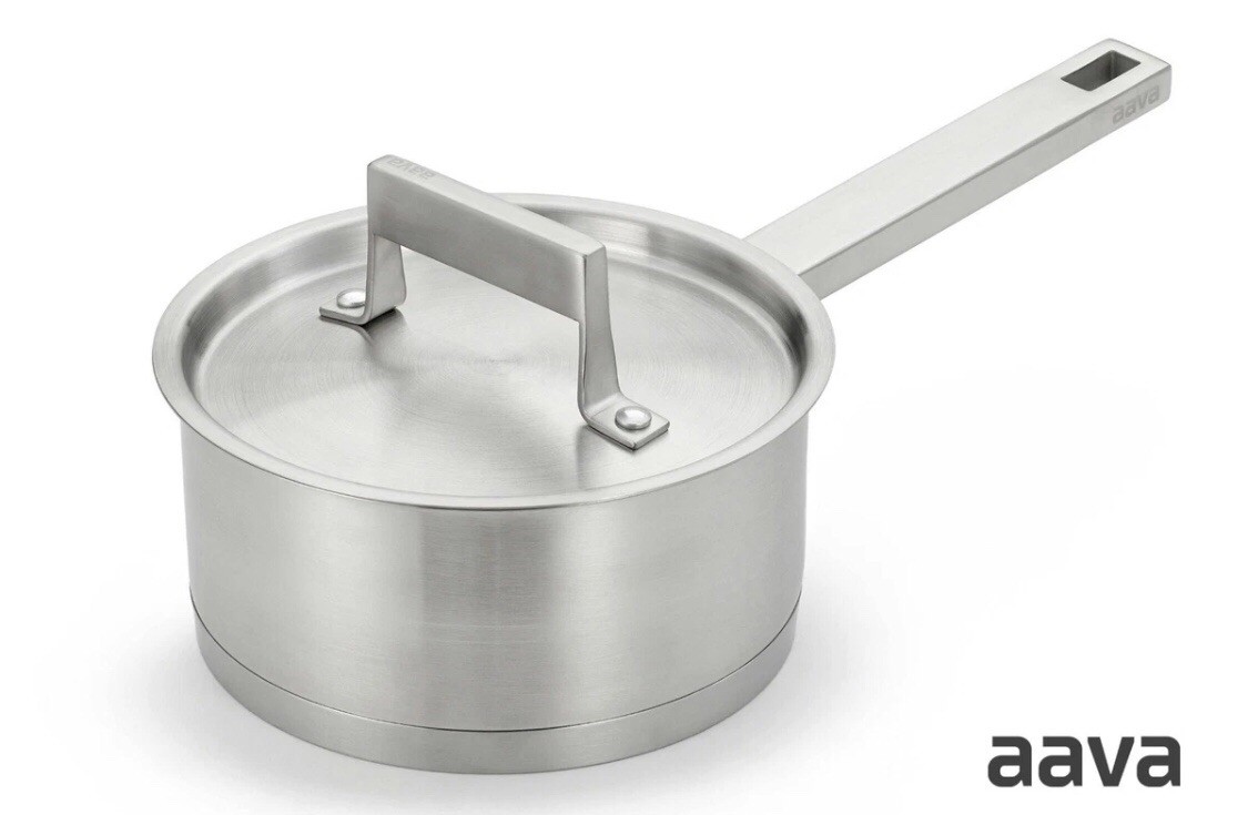 Aava Elements Stainless Steel Saucepan With Lid NEW In Box MSRP $650