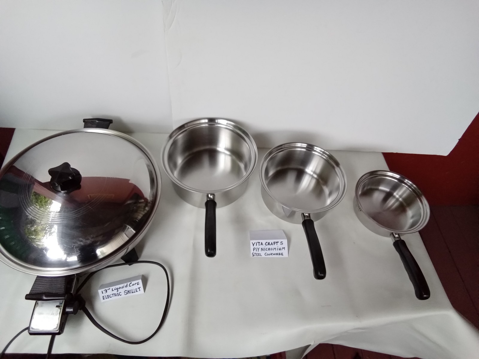 VITA CRAFT 5 PLY NICROMIUM STEEL 3 PC. SAUCE W/ELECTRIC LIQUID CORE SKILLET 13″☆