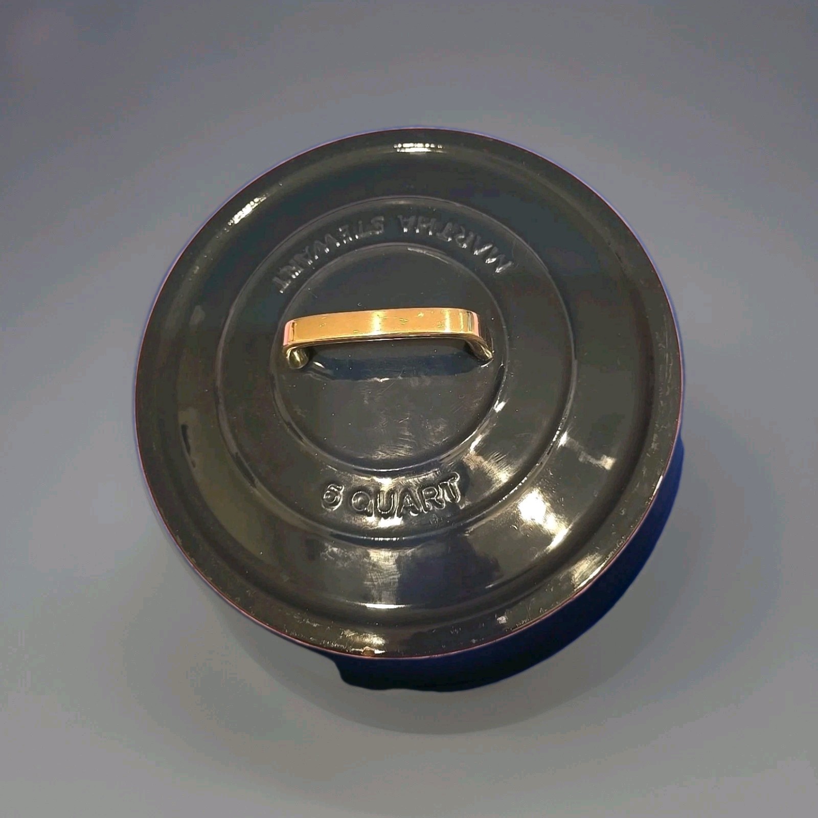 Martha Stewart Collection BLUE Enameled Cast Iron 6 Qt. Round Lid ONLY, Heavy