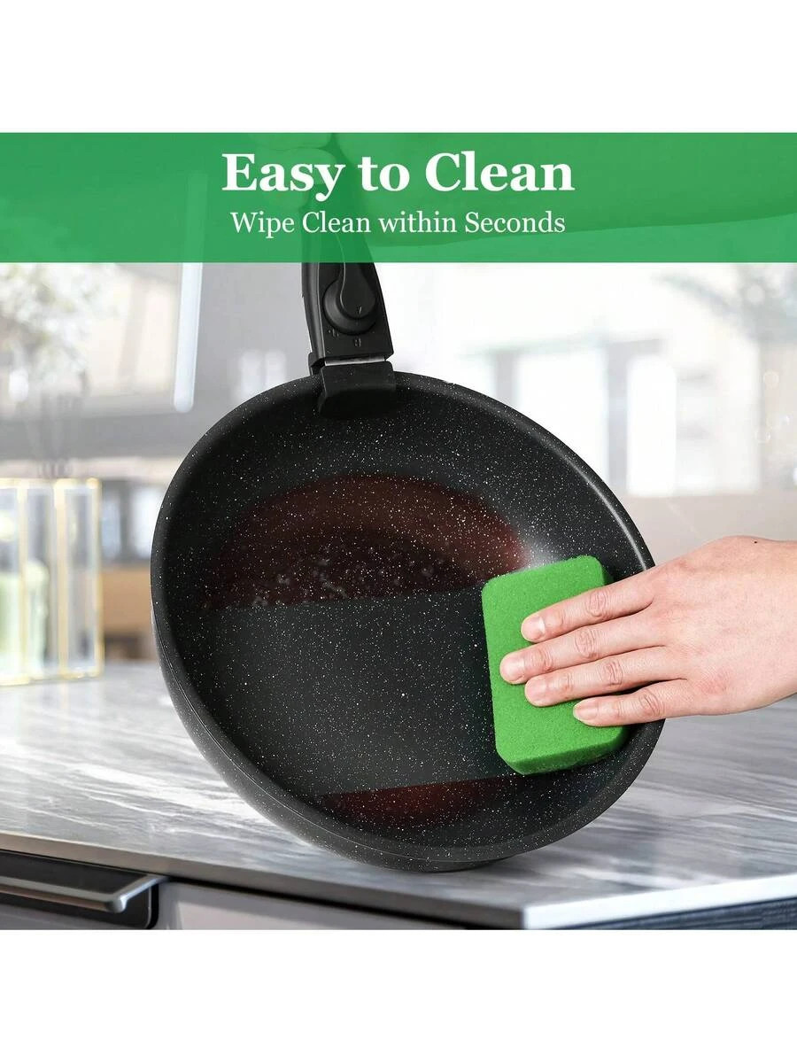 12-Piece Nonstick Pots Pans Set Removable Handles Home Cooking