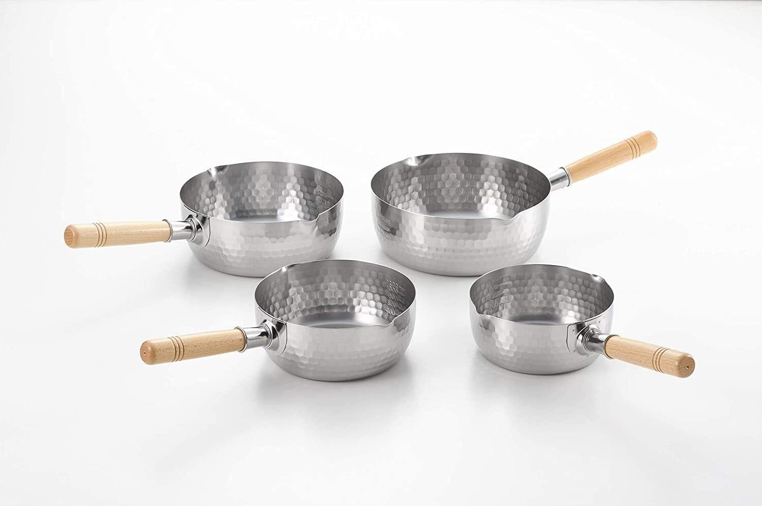 Yoshikawa Stainless Steel Snow Flat Pot One Handed Pot Mouth Scale Included
