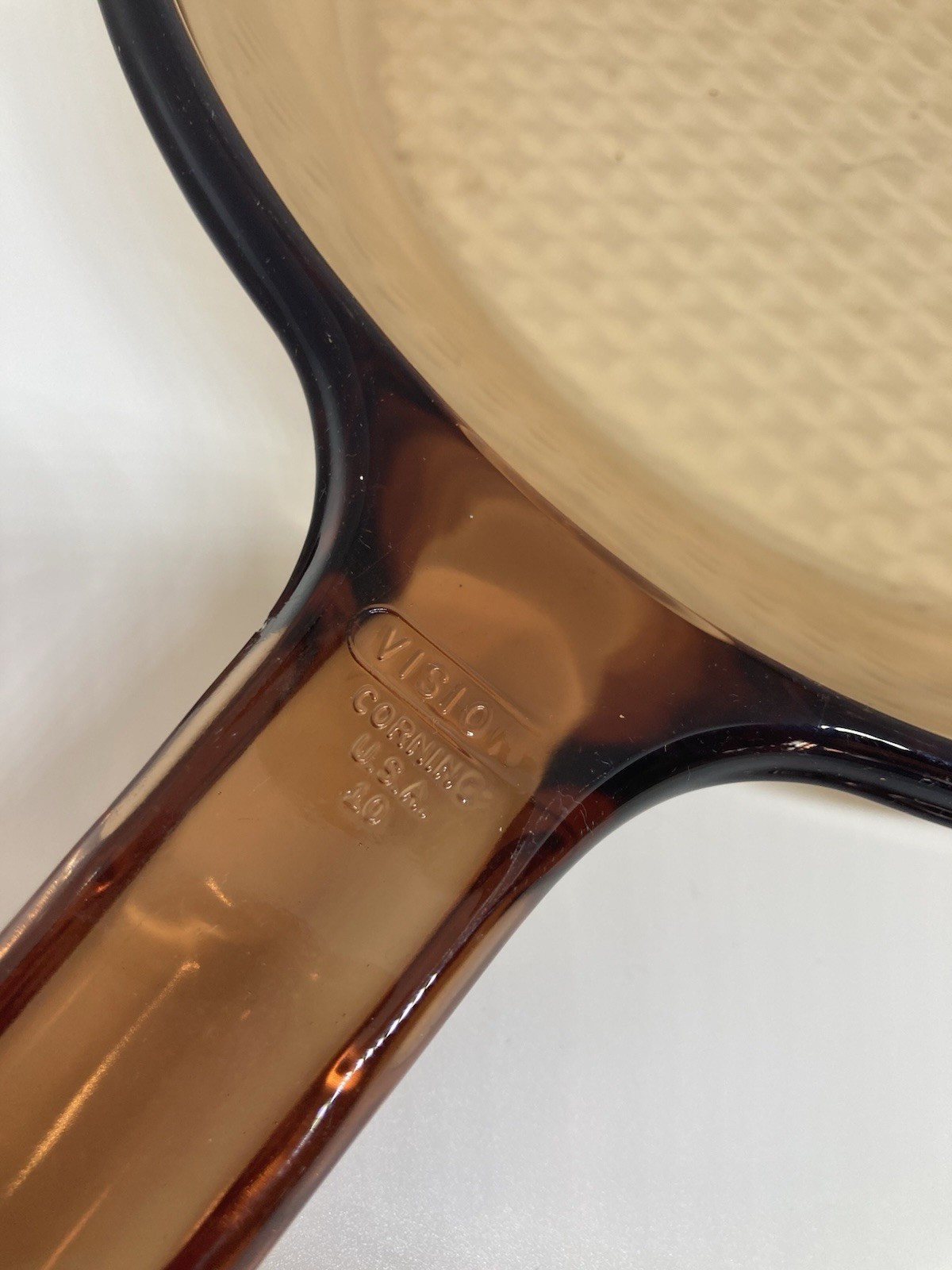 5 pc Lot Visions Cookware Corning Ware Amber Skillet w/ Lid Pot Microwave Bowl