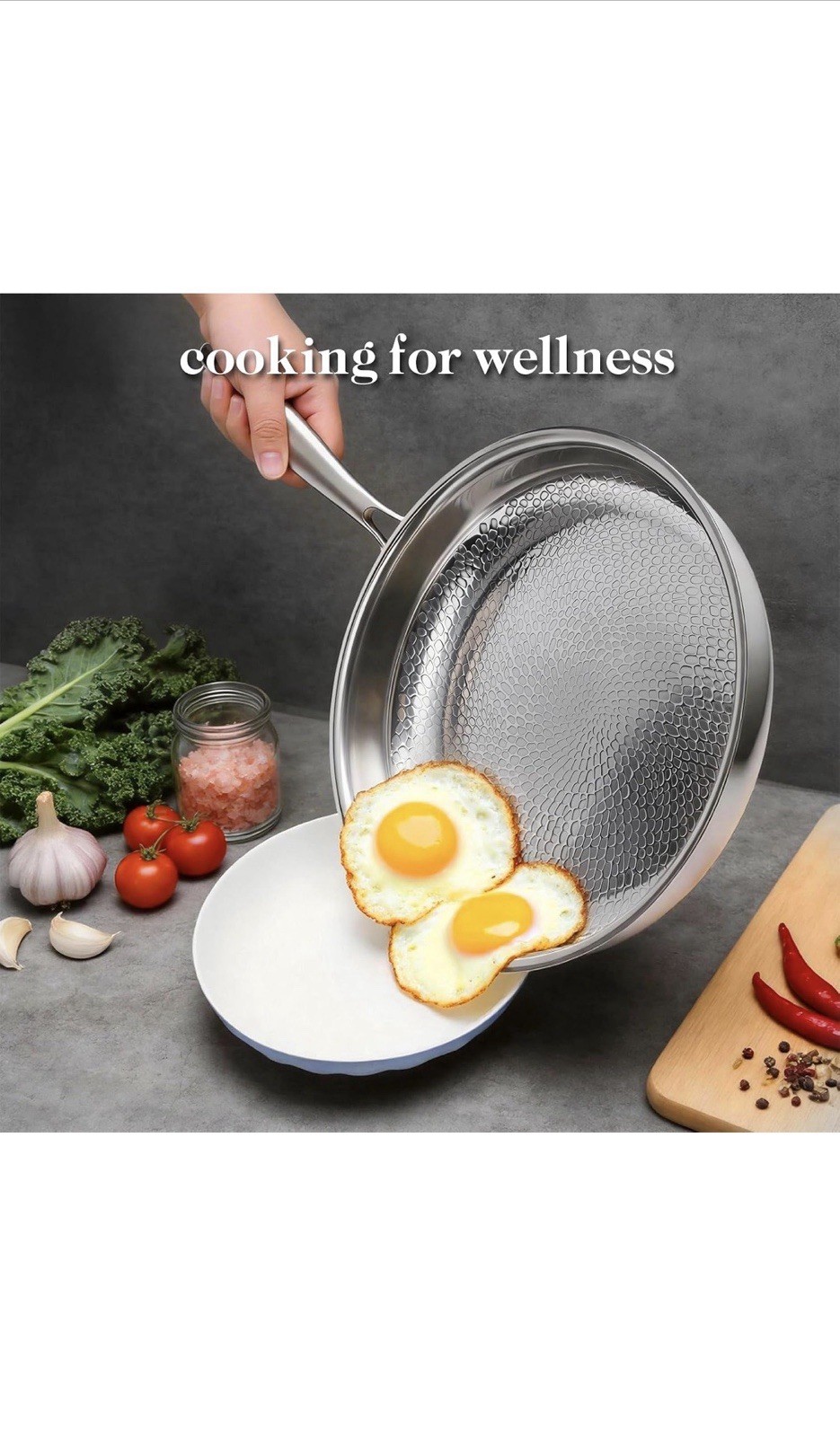 12N35/ Titanium Pans for Cooking, 12 Inch Frying Pan and Stainless Steel Tongs