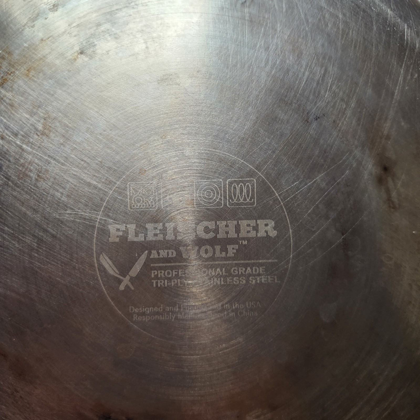 Fleischer and Wolf Hammered Stainless 8 inch Pan Professional Grade Anodized
