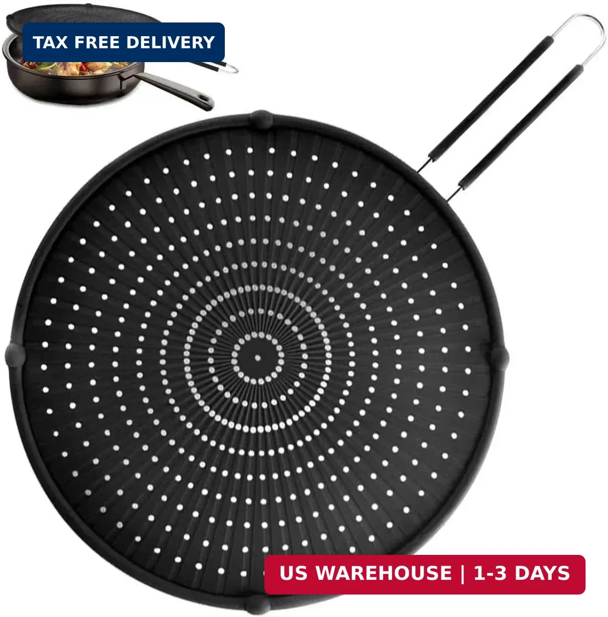 Silicone Splatter Screen for Frying Pan,13inch Grease Splatter Guard,Heat-Resist