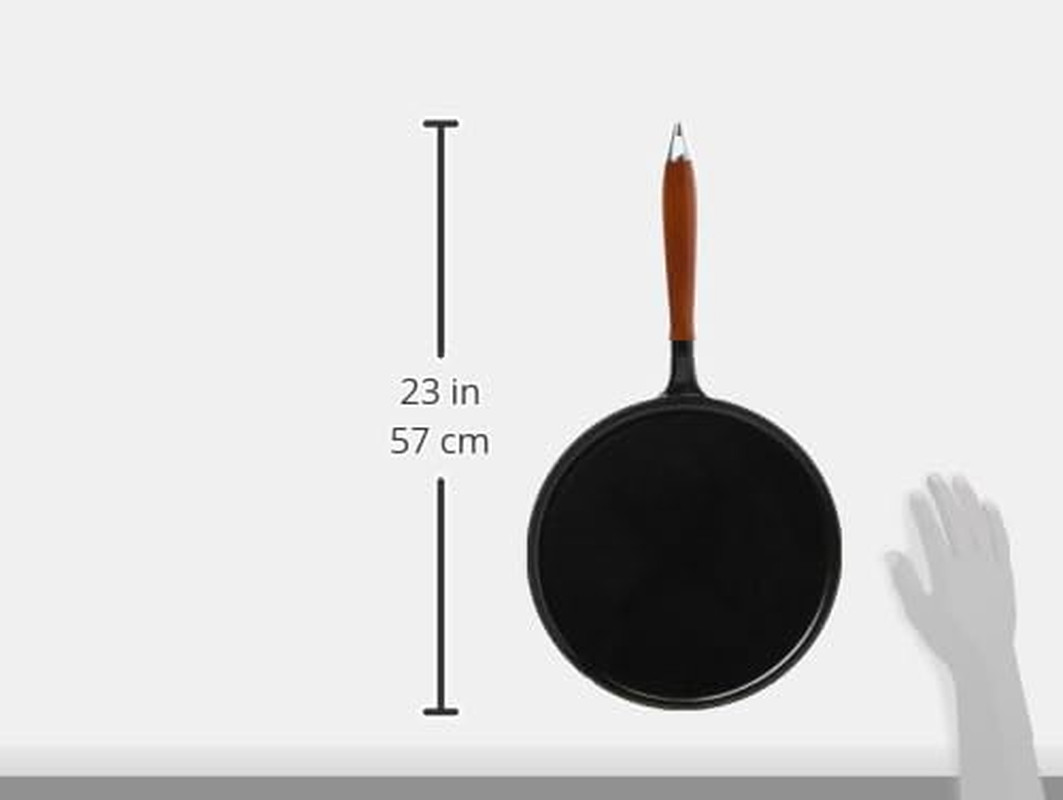 Premium 11-Inch Cast Iron Crepe Pan Set – Made in France, Matte Black