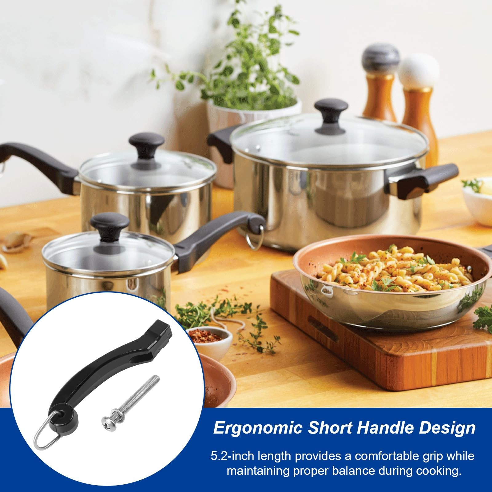 P08-031 Saucepan Handle Replacement (Short) Fits for Farberware 1, 1.5, 2 and…