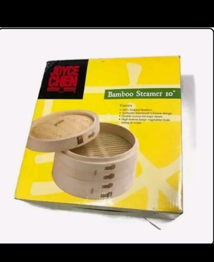 Joyce Chen 10″ Natural Bamboo Steamer with Woven Lid 26-0013. New open box